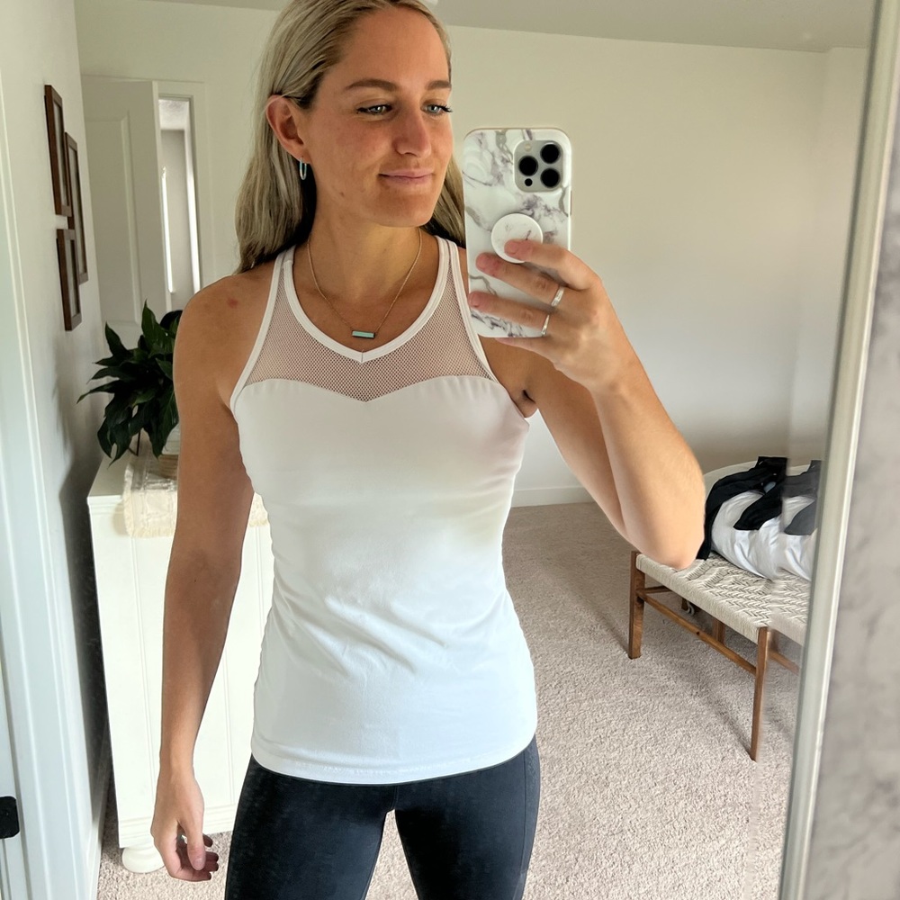 KIAVA White Mesh Tank Top